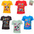 Kids Multicolor Printed Cotton T-Shirts Pack Of 5 by Pari  Prince