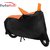Autohub Two Wheeler Cover With Mirror Pocket Perfect Fit For Suzuki GS 150R - Black  Orange Colour