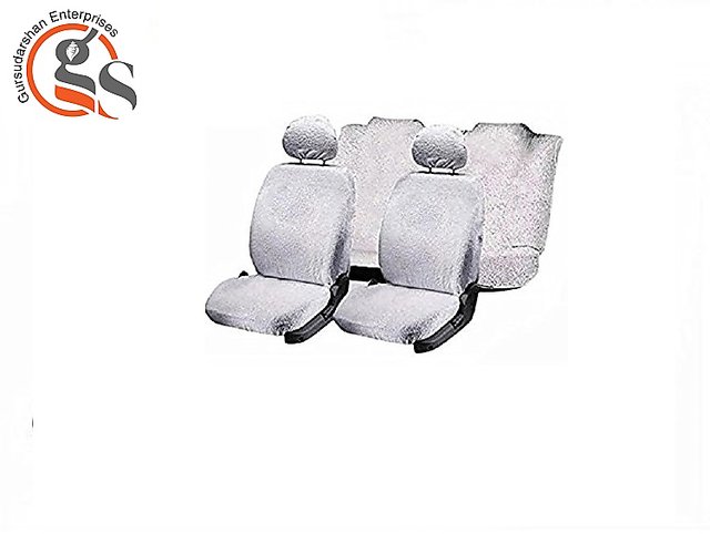 white towel car seat cover