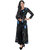 Klick2Style Black & Blue Printed Cape Dress For Women