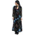 Klick2Style Black & Blue Printed Cape Dress For Women