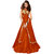 1 Stop Fashion Orange Colour Tapeta Silk With Embroidery Semi-Stitched Gown Suit-71152G