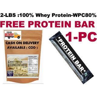 2Lbs-Whey Protein Concentrate WPC35%-FREE PROTEIN BAR 1-PC 100 RS