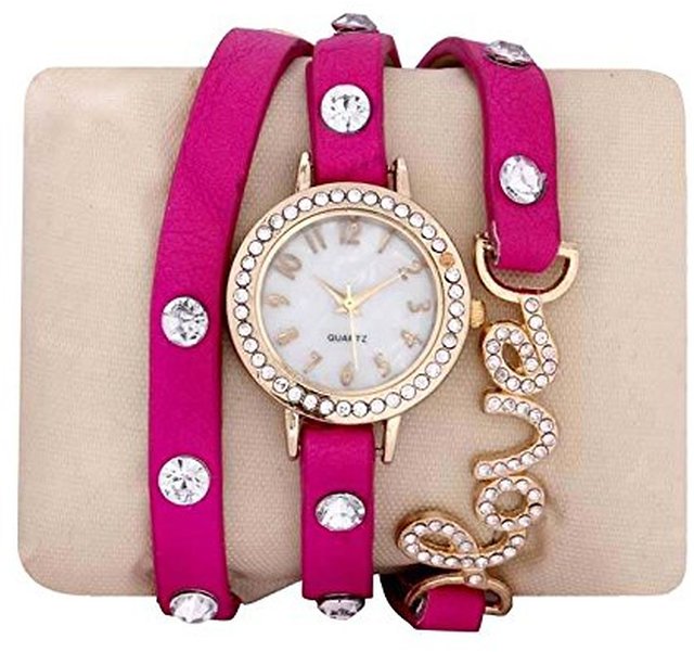 Leather And SS Pink Fancy Dori Watch at Rs 120/piece in Surat | ID:  16223523288