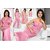 Womens Sleepwear 6pc Bra Panty Top Pajama Pant Nighty Over Coat 602C Light Pink Night Robe Set Daily Lounge Wear