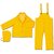 MCR Safety 2403XL Classic Plus PVC/Polyester 3-Piece Corduroy Collar Rain Suit with Detachable Hood and Bibpant, Yellow, X-Large