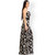 Klick2Style A-line,Floral Print Maxi Style Waist Sequins,Off Soulder Dress Black