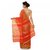 Kvsfab Orange Silk Printed Saree With Blouse