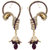 Kriaa by JewelMaze by JewelMaze Purple Austrian Stone Ear Cuff Style Gold Plated Jhumki Earrings-PAA0315