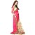 CRAZYDDEAL Pink Georgette Embroidered Saree With Blouse