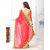 CRAZYDDEAL Red Georgette Embroidered Saree With Blouse