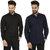 Stylox Men's Blue & Black Slim Fit Casual Shirt (Pack of 2)