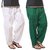 Generation P Cotton Solid White Green Patiala