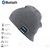Happy-top Bluetooth Music Soft Warm Beanie Hat Cap with Stereo Headphone Headset Speaker Wireless Mic Hands-free for Men Women Gift (Light Grey)