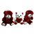 Set of 3 Teddy for Valentine (assorted colors) height 6 inches