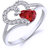 Vidhi Jewels Silver Plated Silver Valentine Heart Shaped Brass Finger Ring for Women VFR214R