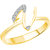 Vidhi Jewels Gold Plated Initial R Alloy  Brass Finger Ring for Women VFR287G