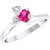 Vidhi Jewels Rhodium Plated Ruby Heart Brass Finger Ring for Women [VFR302R]