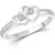Vidhi Jewels Rhodium Plated Double Heart Brass Finger Ring for Women VFR137R