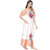 Vixenwrap White And Orange Satin Printed Night Gowns & Nighty
