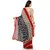 Meia Black and red Chiffon Embroidered Saree With Blouse