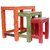 Ringabell , Green And Red Painted Wooden Nested Tables (Set Of 3)