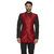 irin Ethnic Blended Silk Red Indo-Western Bandgala (Indian Coat)  For Men