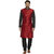 irin Designer Ethnic Blended Silk Red and Black Indo-Western Sherwani For Men