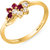 Mahi Gold Plated Red Ruby CZ 24K Gold Plated Finger Ring for Women FR1100314G