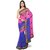 Aaina Blue & Pink Chiffon Embroidered Saree With Blouse