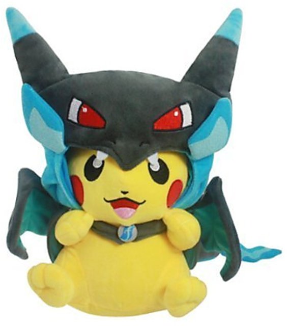 pikachu mega charizard x plush