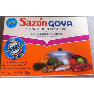 Sazon Goya Low Sodium Seasoning with Coriander & Annatto 3.52 oz Pack of 3