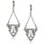 Yochi Silver-Plated Crystal Art Deco Drop Earrings