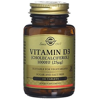 Solgar Vitamin D3 Cholecalciferol 1000 IU Tablets, 180