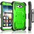 J7 Case, Galaxy J7 Case, Tekcoo [TShell Series] [Green] Shock Absorbing [Built-in Screen] Holster Locking Belt Clip Kickstand Case Cover For Samsung galaxy J7 Released in 2015 SM-J7008