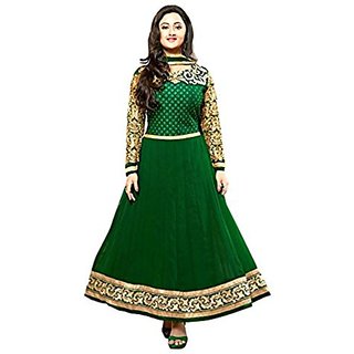 Green party wear anarkali dress material