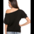 Black Trendy Off Shoulder Women T-Shirt  Top Blouse Comfortable Cotton Material