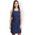 Aashish Garments Blue Plain Midi Dress For Women