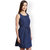 Aashish Garments Blue Plain Midi Dress For Women