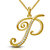 Kataria Jewellers Letter P Gold Plated 92.5 Sterling Silver and American Diamond Alphabet Initial Pendant