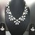 White Color Flower Design Alloy Necklace With Beautiful Earrings