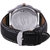Gravity Round Dial Black Leather Strap Quartz Watch for Men 