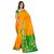 sehgal sons Green & Yellow Silk Plain Saree With Blouse