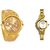 Gold Rosra and Gold Diamond Golry Couple Watches