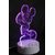 3D LED Acrylic Micky Mouse Image Night Lamp with 3 changeable colors (Red,Blue,Violet)