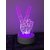 3D LED Acrylic V Image Night Lamp with 3 changeable colors (Red,Blue,Violet)