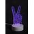 3D LED Acrylic V Image Night Lamp with 3 changeable colors (Red,Blue,Violet)