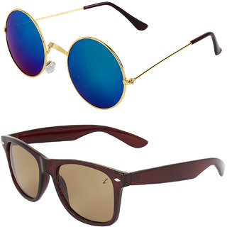 Zyaden Combo of Round And Wayfarer Sunglasses (Combo-136)