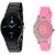 IIK Collction Black Men and Golry Diamond Round Pink Couple Watches for Men and Women