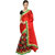 florence clothing company Red Jacquard Embroidered Saree With Blouse